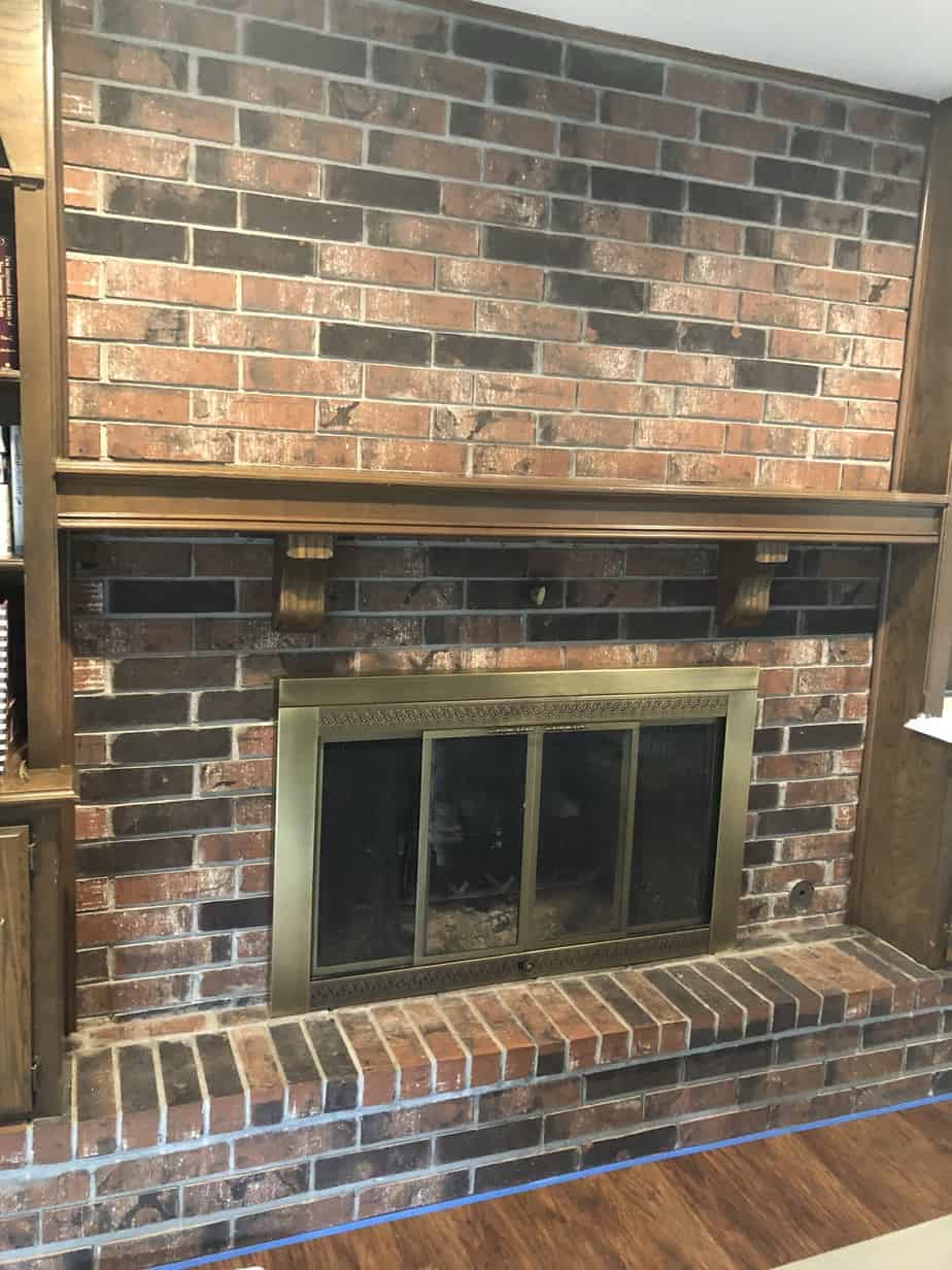 brick fireplace