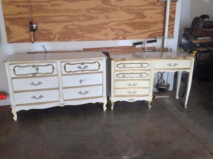 french provincial dresser and desk