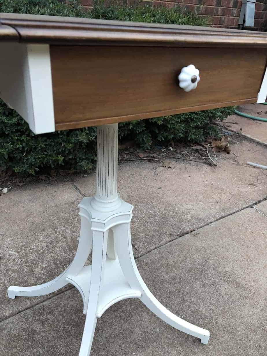 side table with vintage knob