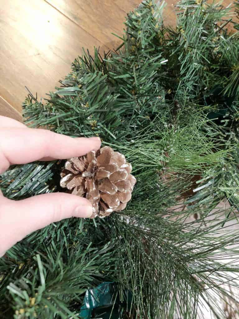 pinecones on wreath