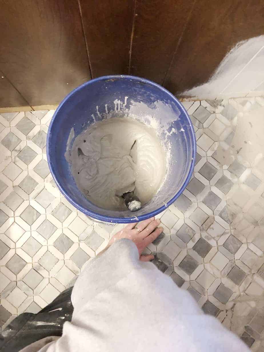 Small Half Bathroom: Tiling Over Linoleum Floors - Dori Turner ...