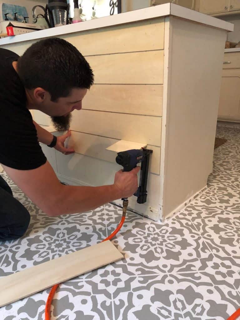 nail gun with shiplap