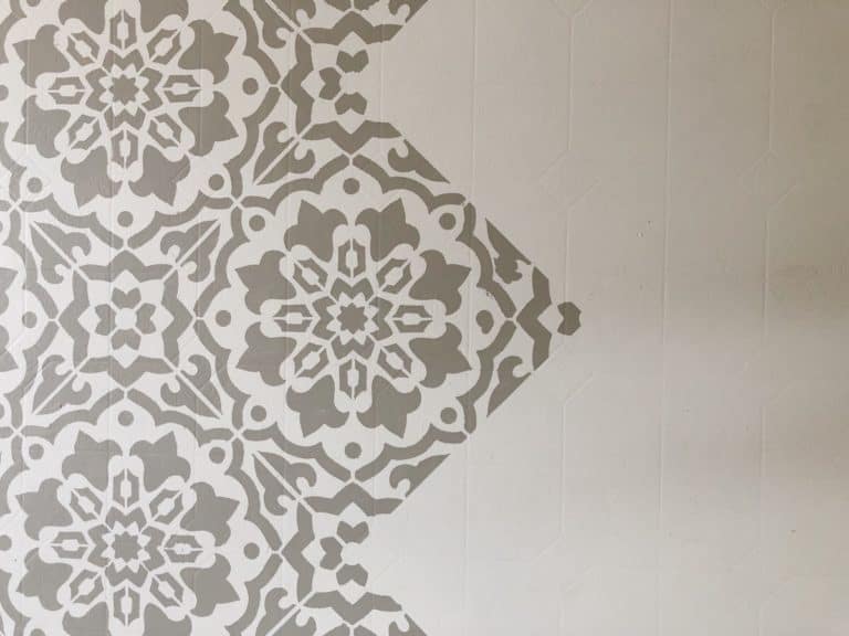 Amalfi Stencil over Linoleum floors