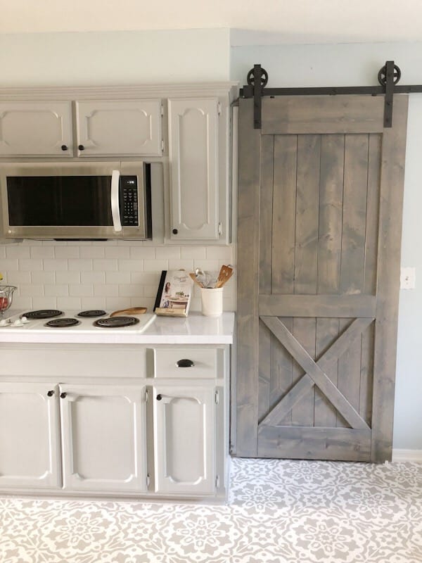 barn door in kitchen