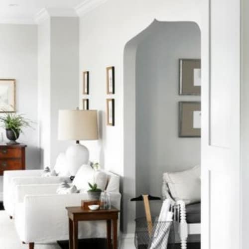 Living room painted gray cloud