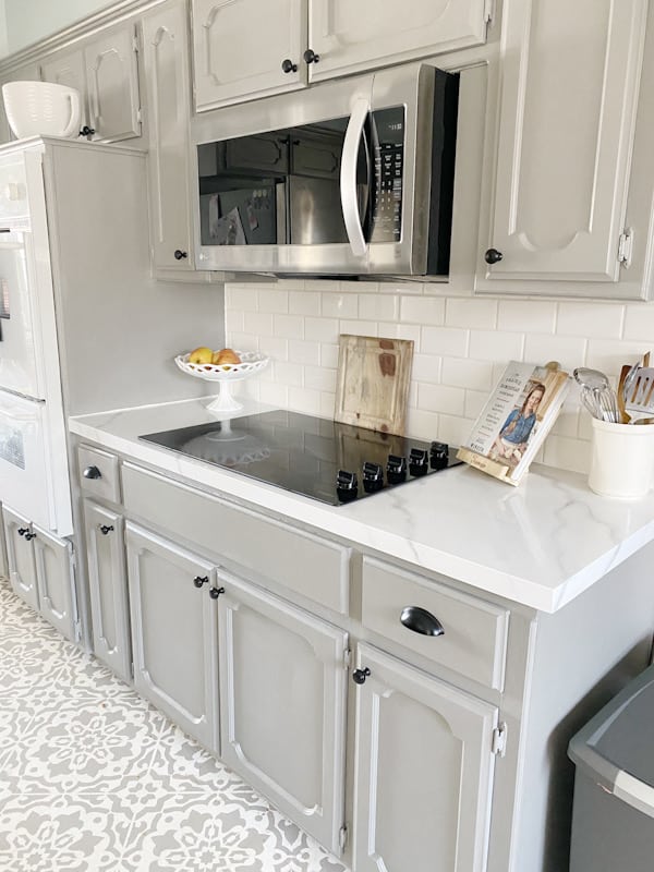 white subway tile in kitchen