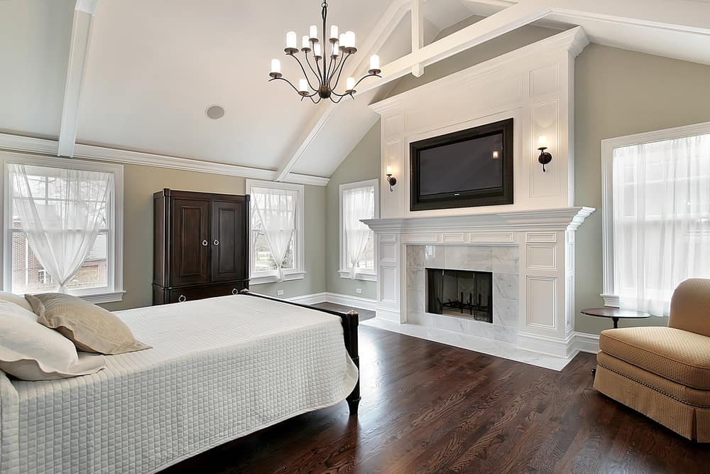 fireplace in bedroom