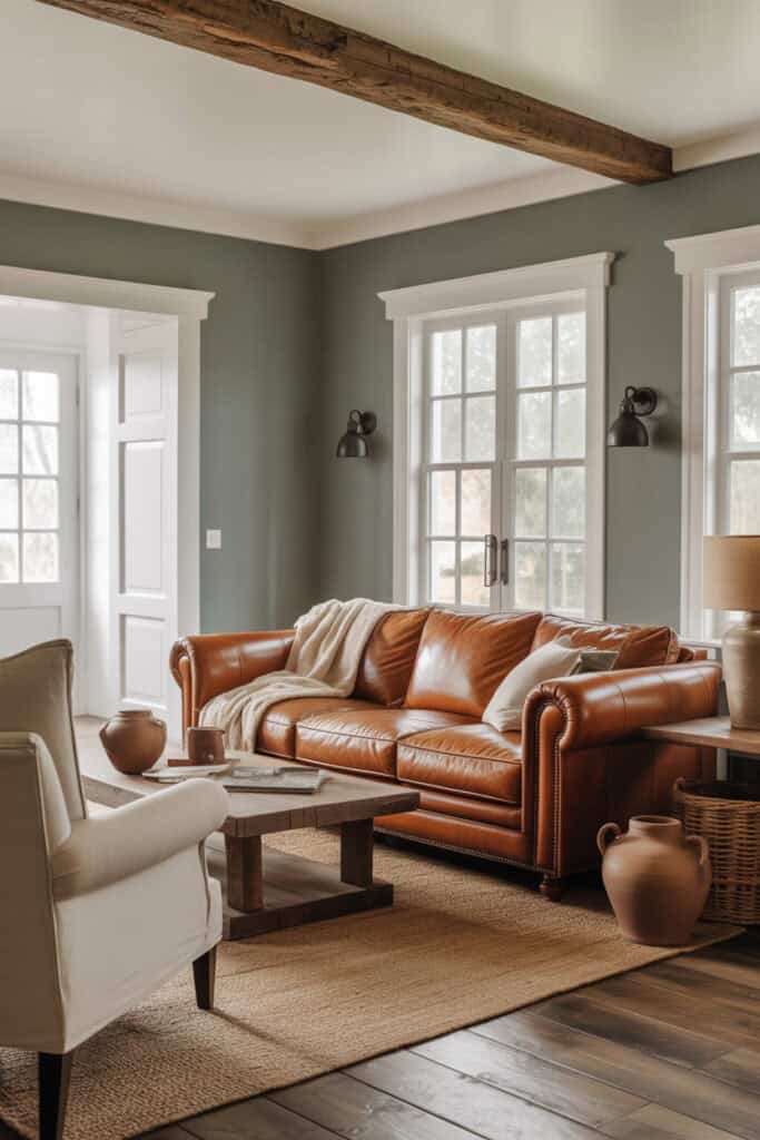 Evergreen Fog walls with Alabaster white trim