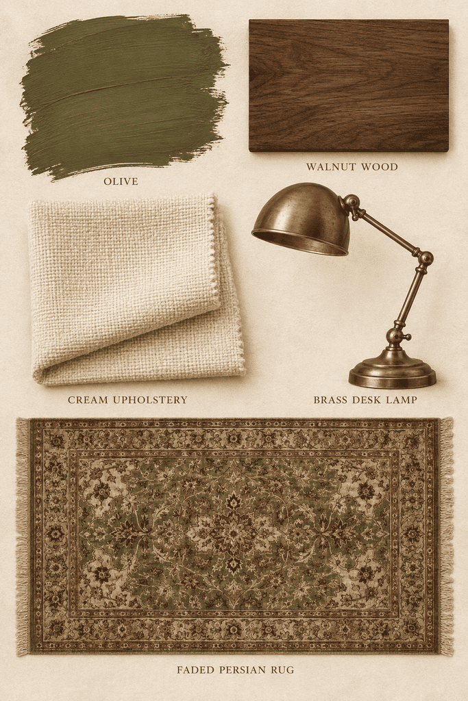 olive fall color palette mood board