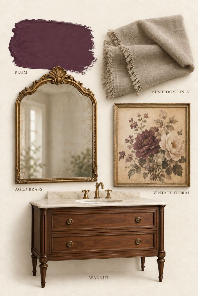 plum fall color palette mood board