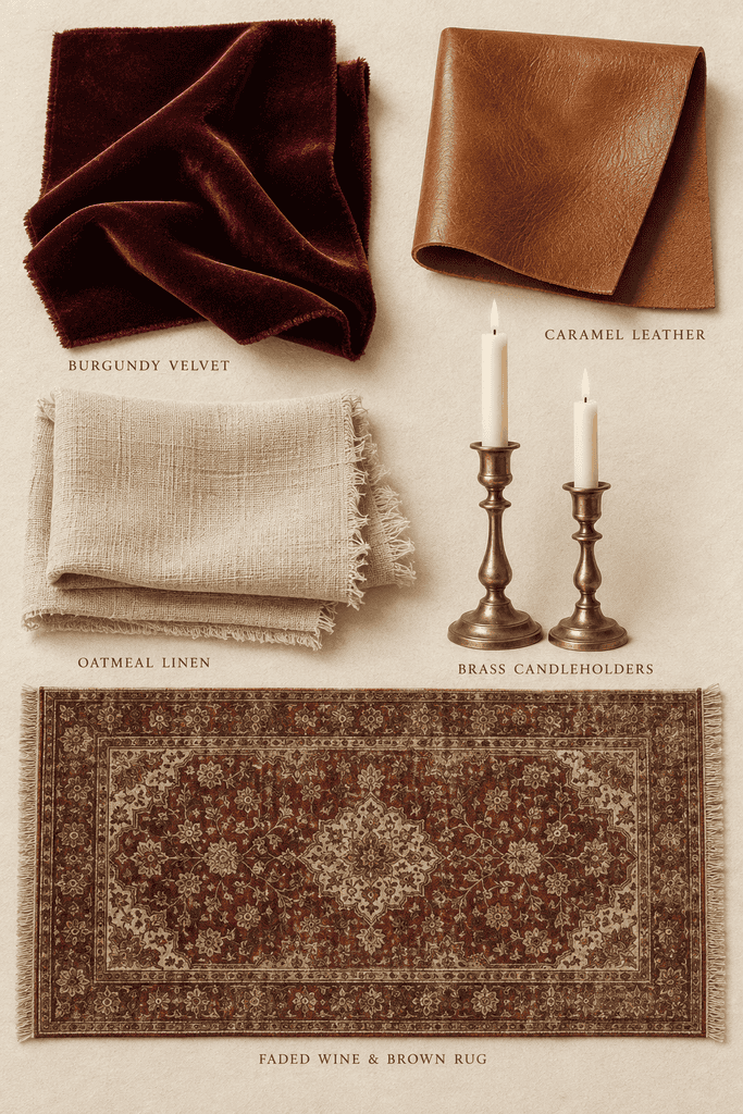 burgundy fall color palette mood board